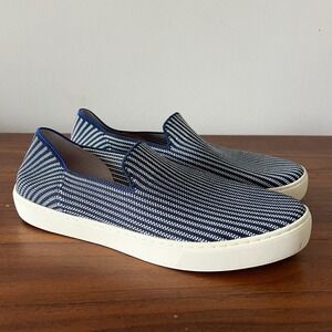 Rothy's Women's Slip-On Sneakers Navy White Knit Size 11 Casual Shoes